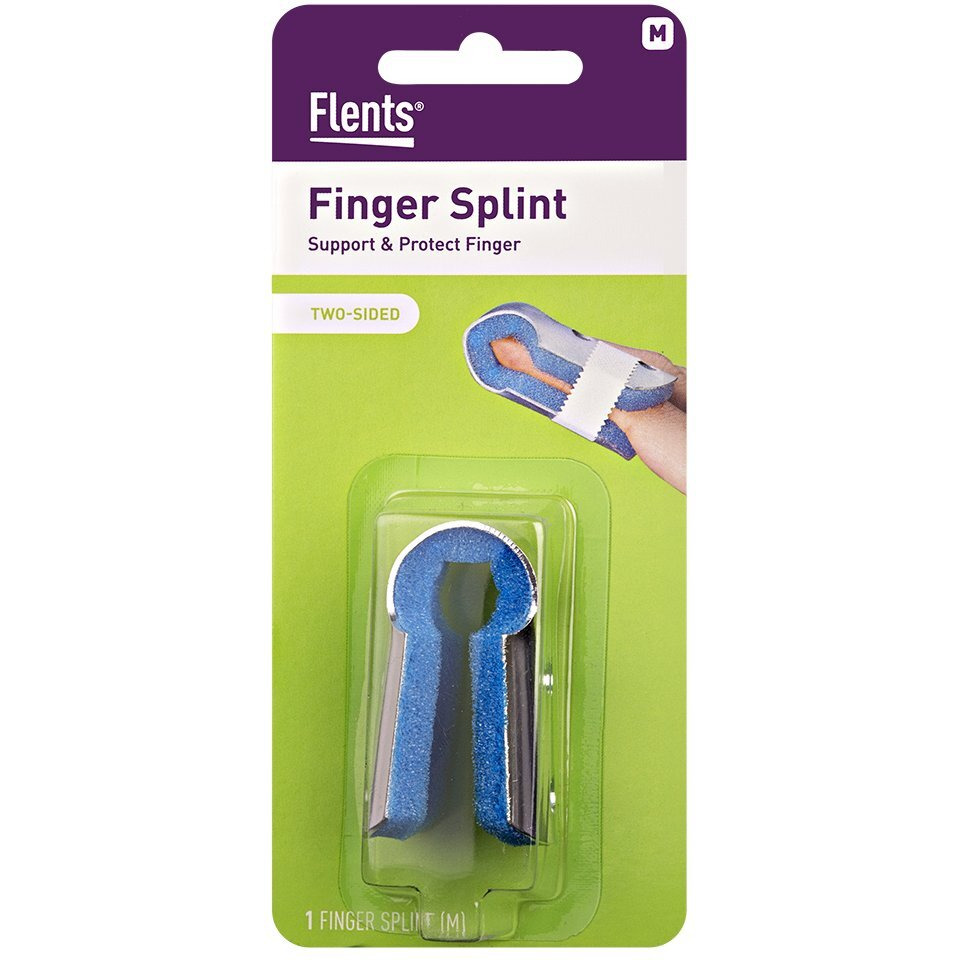 Flents Finger Splint, 2-Sided Splint, Medium, Supports & Protects Injured Finger
