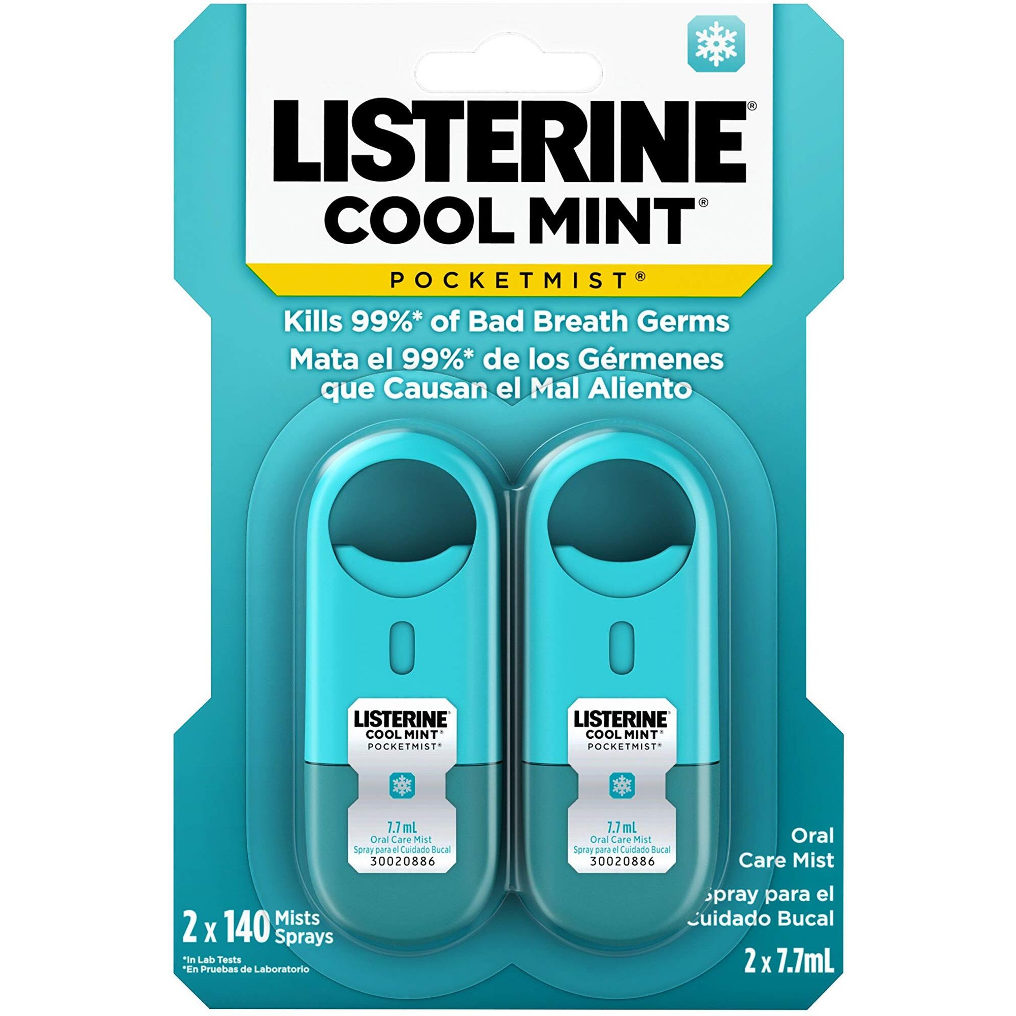 Listerine Pocketmist Cool Mint Oral Care Mist to Get Rid of Bad Breath, 2 Pack