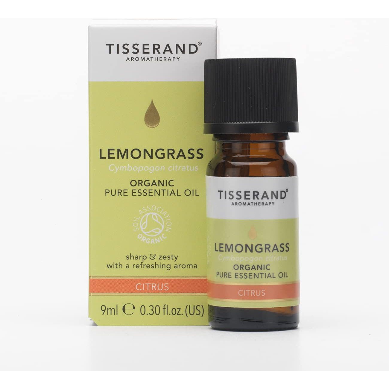 Organic Pure Essential Oil - Lemongrass by Tisserand for Unisex - 0.30 oz Oil