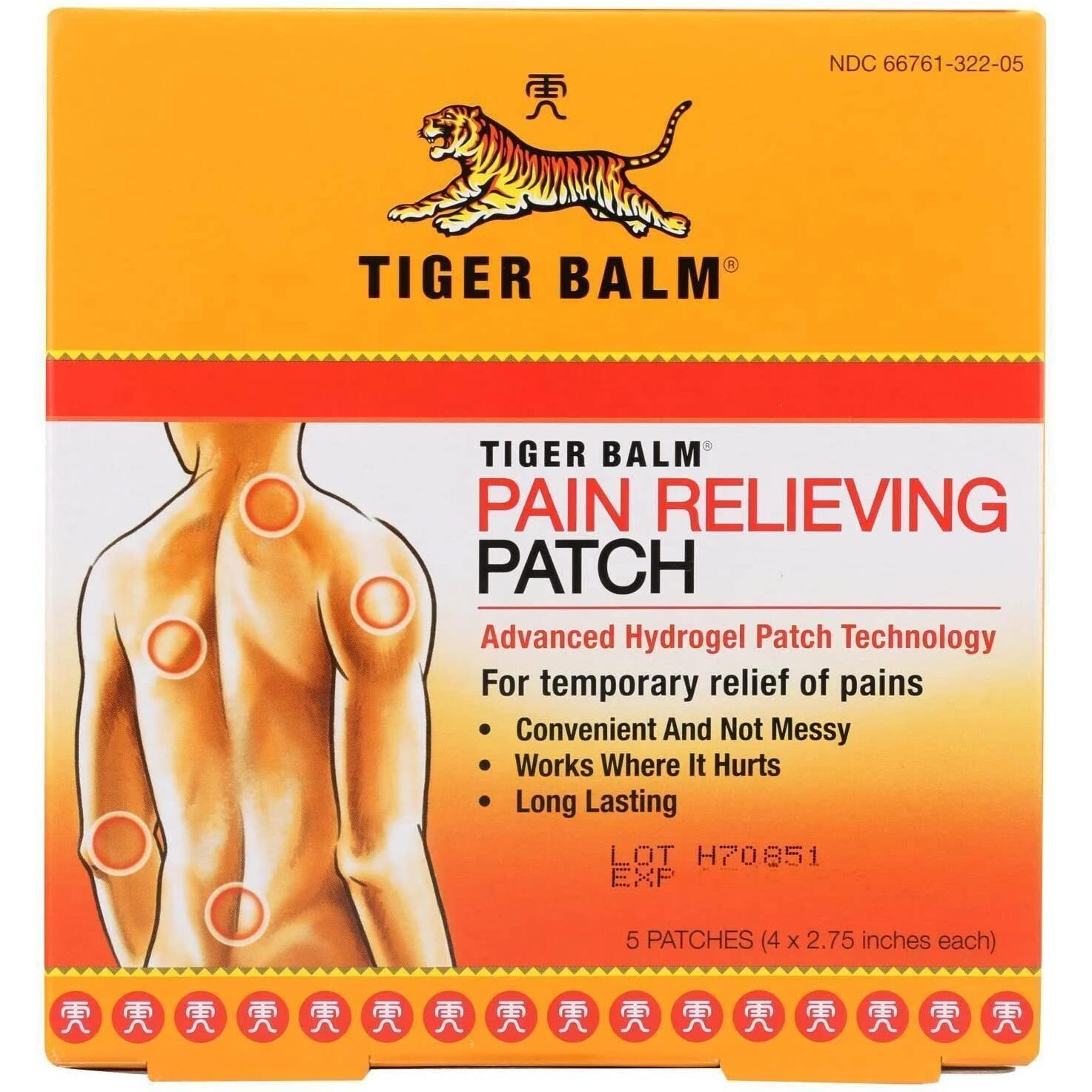 Tiger Balm Pain Relieving Patch, 5 Count