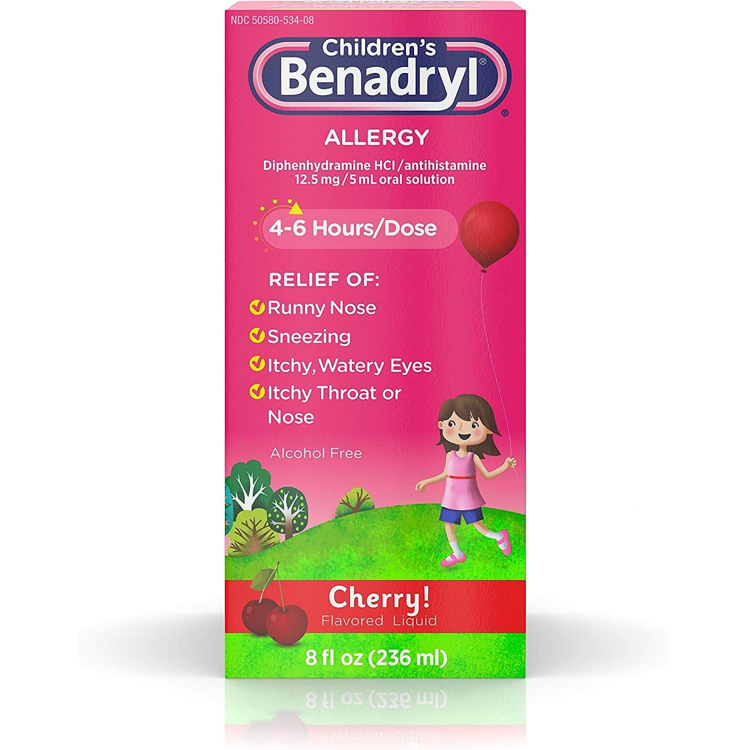 Children's Benadryl Allergy Liquid Cherry 8 oz