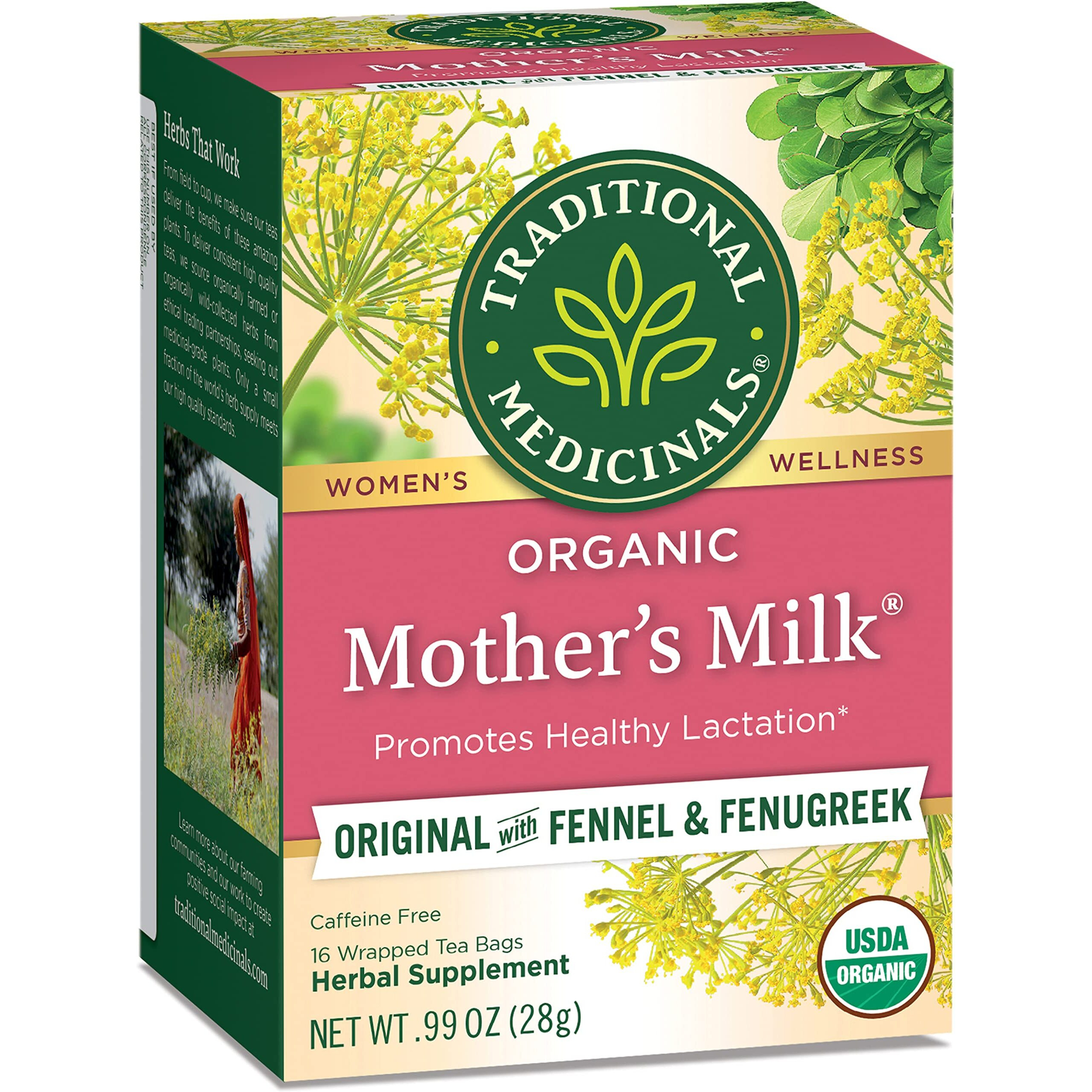 Traditional Medicinals Organic Mothers Milk Herbal Tea - 16 Tea Bags - case Of 6(D0102H5KEH2)