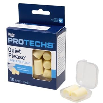 Flents Ear Plugs, 10 Pair with Case, Ear Plugs for Sleeping, Snoring, Loud Noise, Traveling, Concerts, Construction, & Studying, Contour to Ears, NRR 29