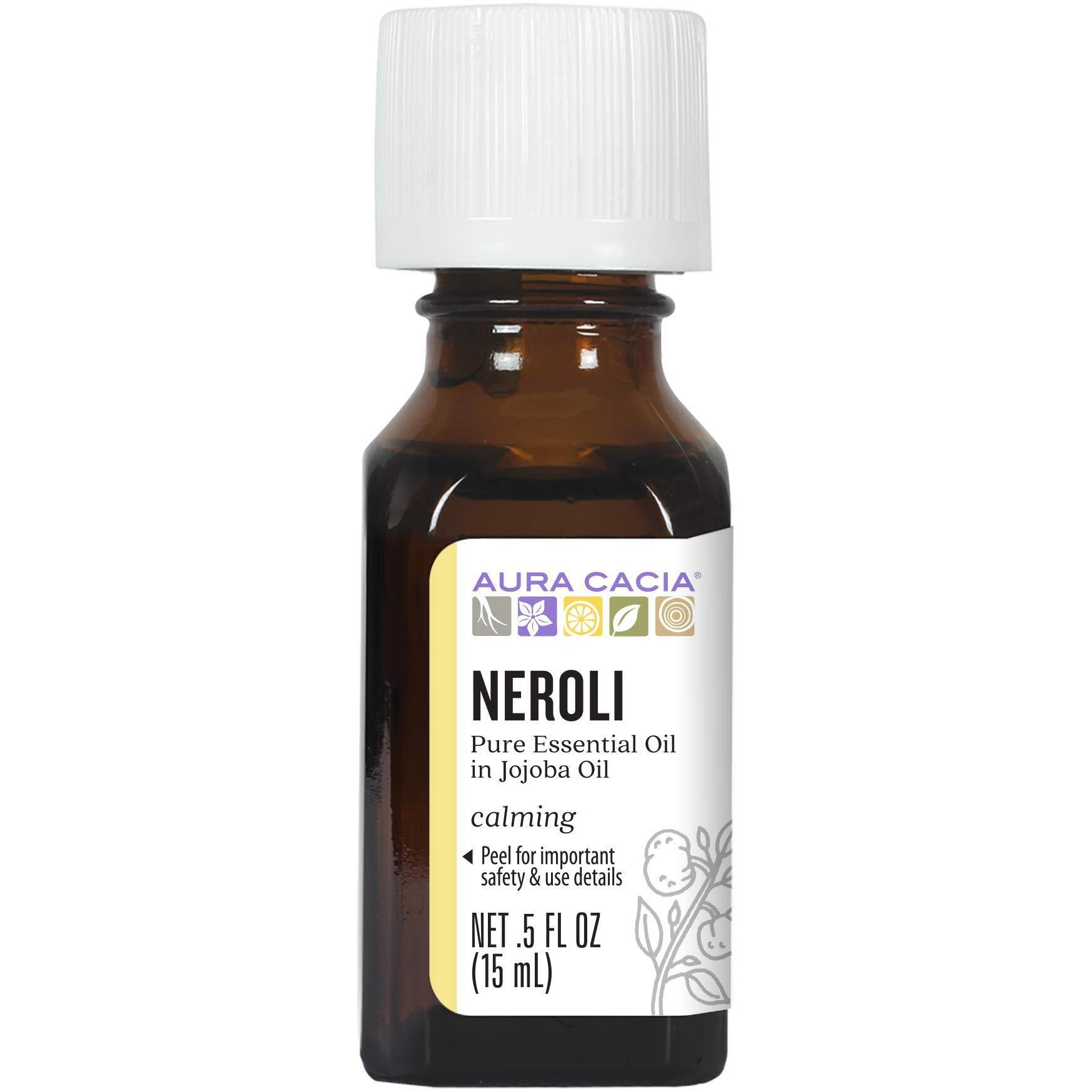Aura Cacia Neroli Oil in Jojoba Oil | GC/MS Tested for Purity | 15ml (0.5 fl. oz.)