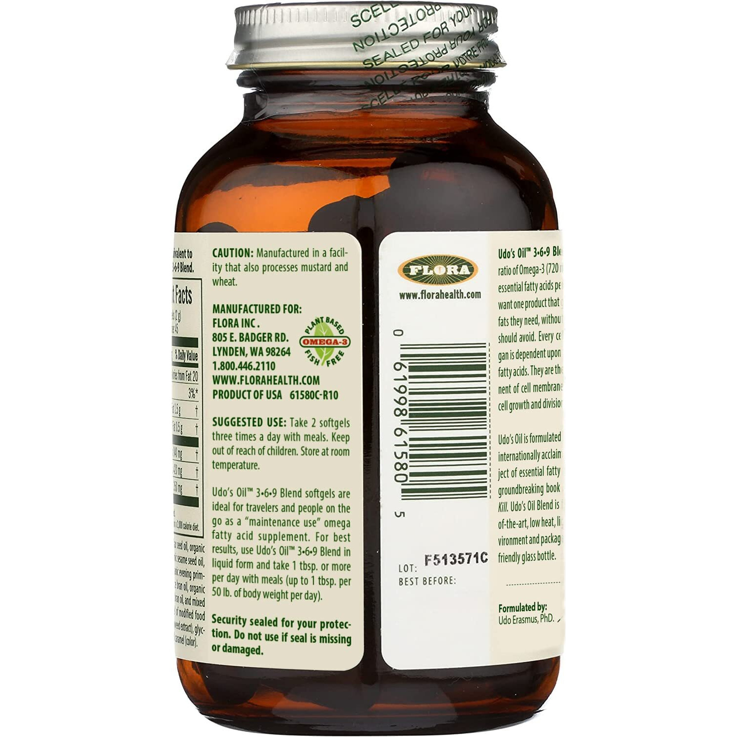 Flora Inc - Udo's Oil 369 Blend - Ea Of 1-90 Sgel