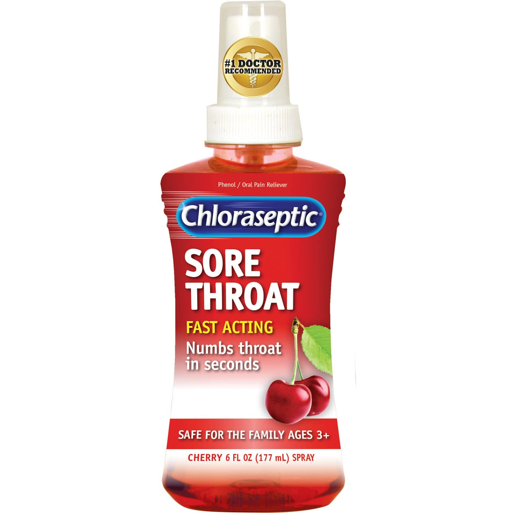 Chloraseptic Sore Throat Spray, Cherry, 6 fl oz, 1 Bottle
