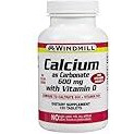 Windmill Calcium Carbonate 600 mg + Vitamin D Tabs, 120 ct