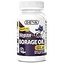 DEVA Vegan Vitamins, Borage Oil 500mg, Rich Source of Omega-6 Fatty Acid GLA (Gamma linolenic Acid), Cold-Pressed & Unrefined, 90 Tablets, 1-Pack