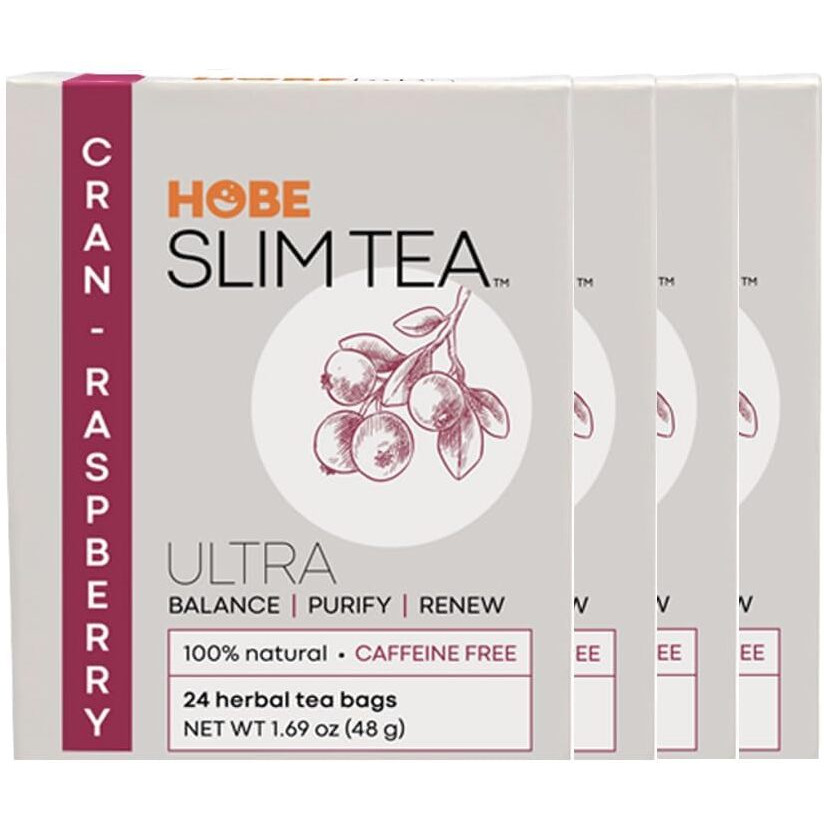 Ultra Slim Tea, Cran-Raspberry, Tea Bags, 24 Count (Pack of 4)