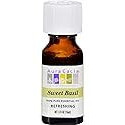 Aura Cacia Pure Aromatherapy 100% Pure Essential Oil, Sweet Basil, Refreshing, 0.5-Ounces (Pack of 2)