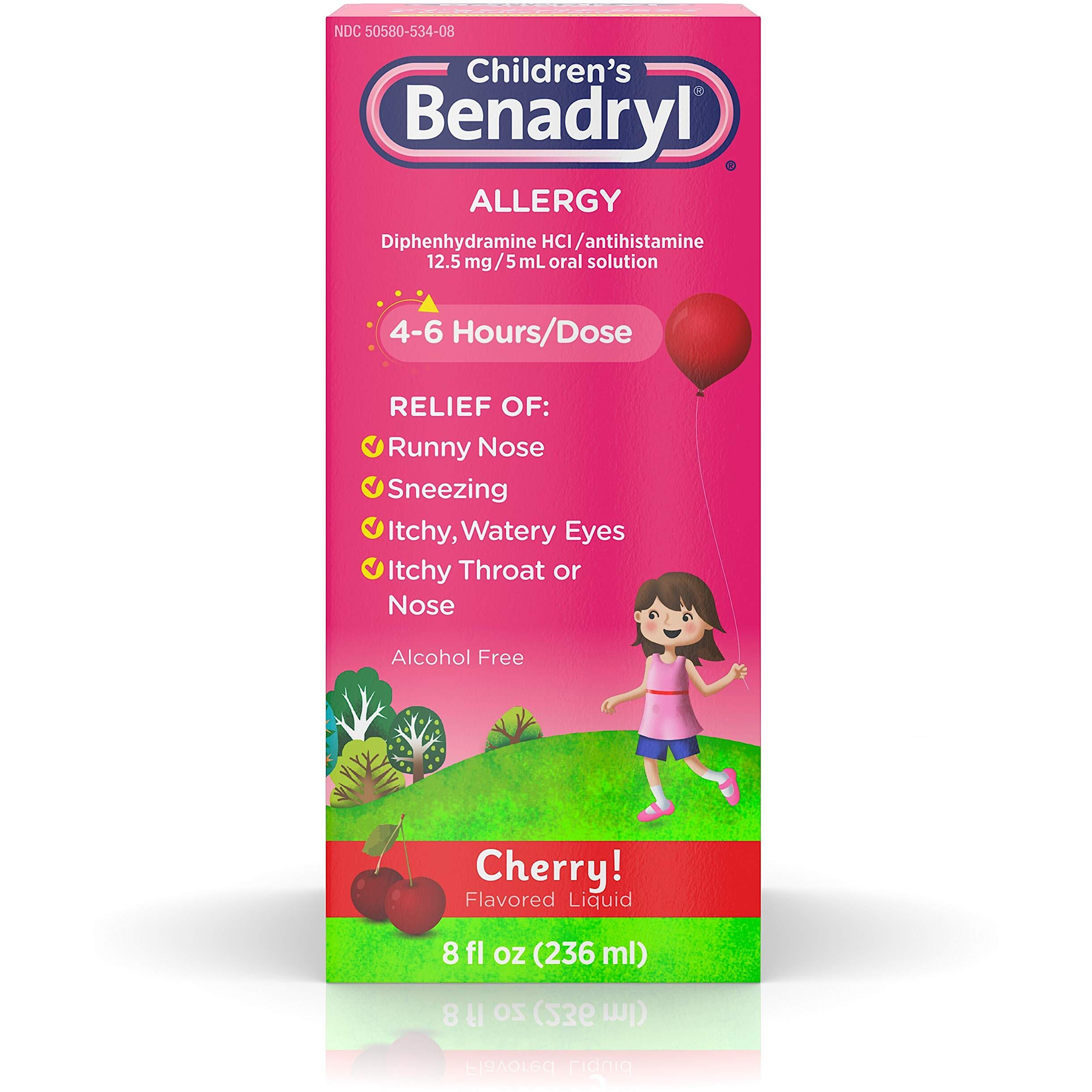 Children's Benadryl Allergy Liquid Cherry 8 oz