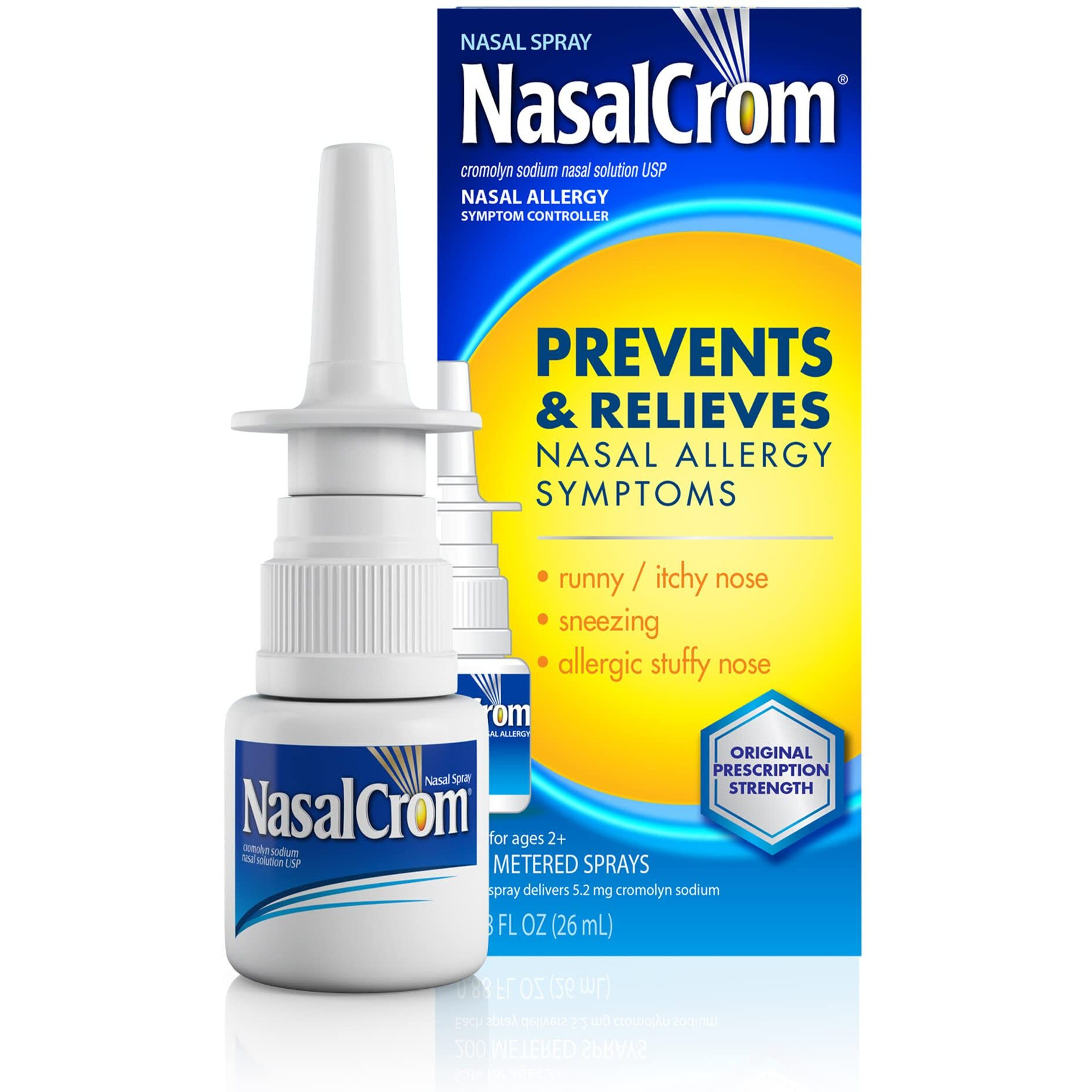 NasalCrom Nasal Spray Allergy Symptom Controller | 200 Sprays | .88 FL OZ