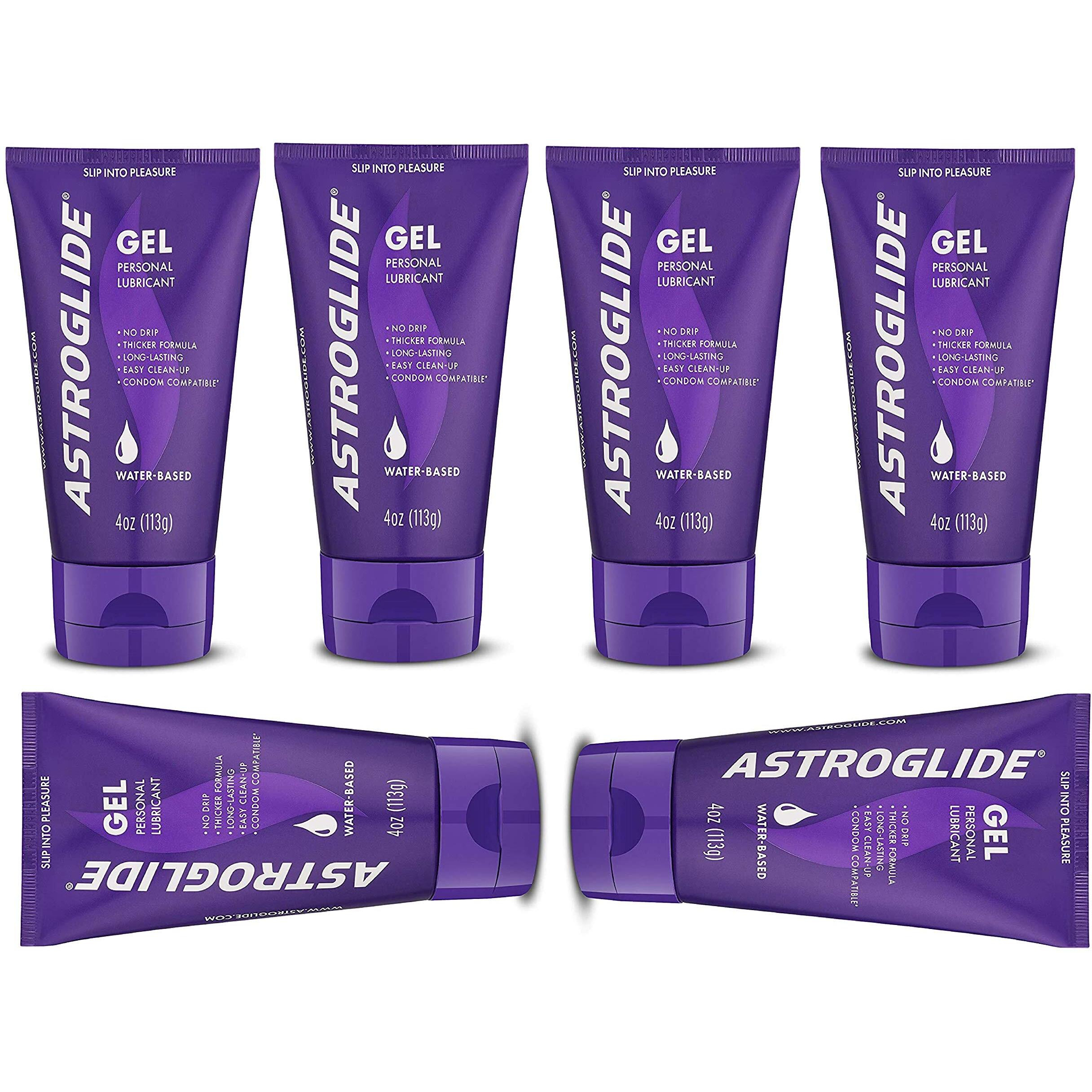 Astroglide Personal Lubricant Gel, 4-Ounce Tubes (Pack of 6)