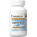 PHARBEST Aspirin 81mg - 1000 Tablets
