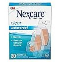 Nexcare Waterproof Clear Bandages, Germproof, Assorted Sizes, 20 Count (Pack of 4)