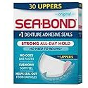 Sea Bond Secure Denture Adhesive Seals, Original Uppers, Zinc-Free, All-Day-Hold, Mess-Free, 30 Count (Pack of 1)