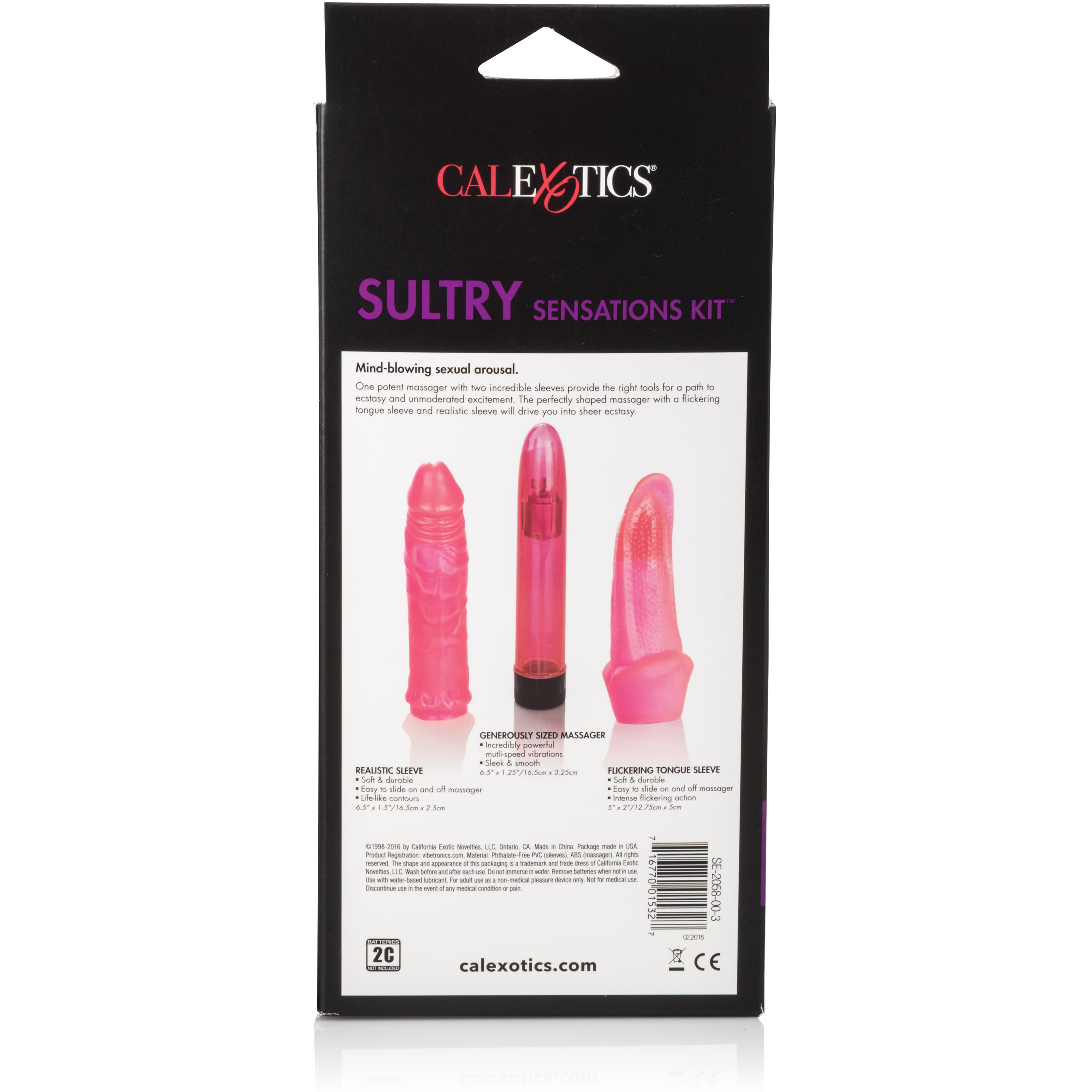 Sultry Sensations Kit Vibrator With 2 Sleeves Pink(D0102H7H60U.)
