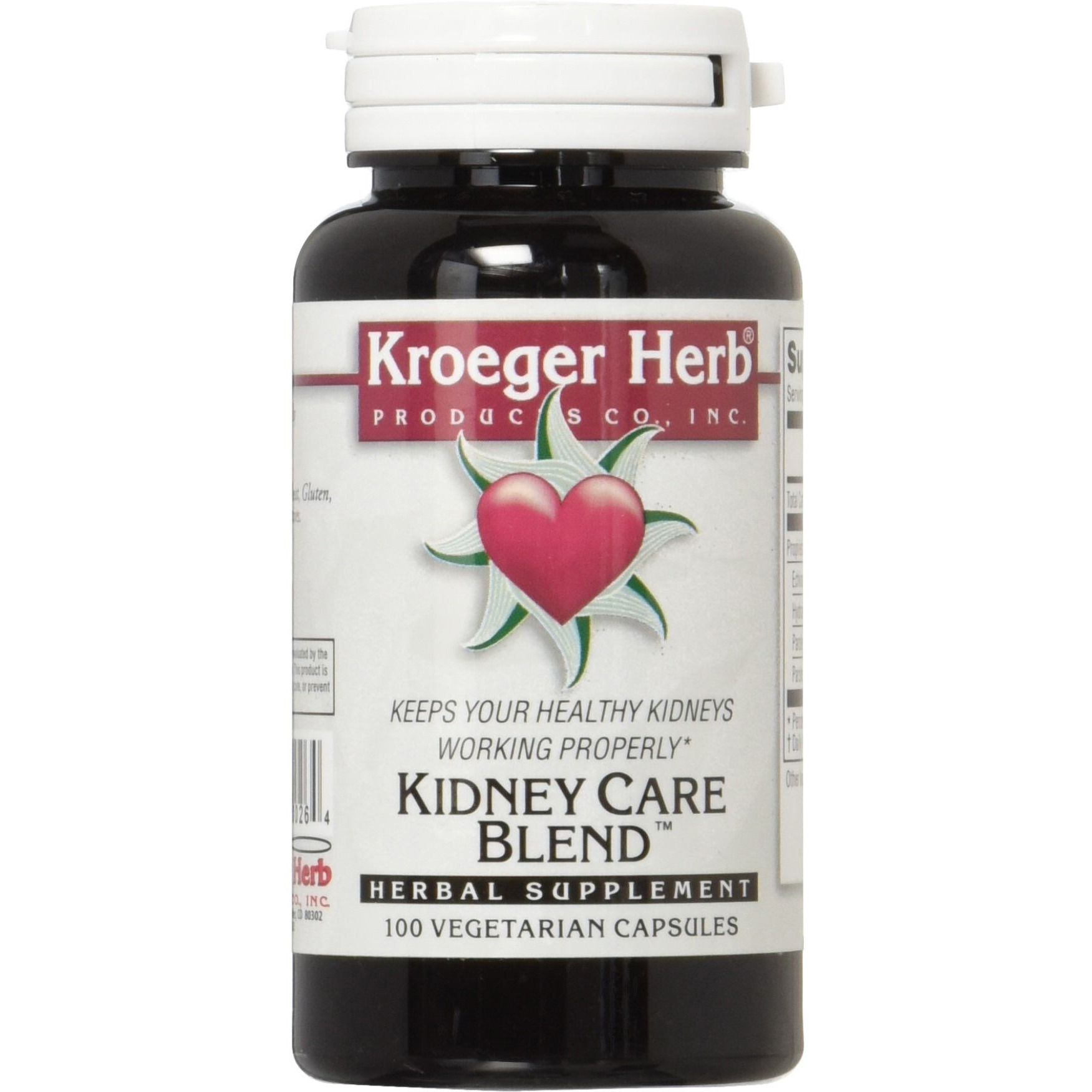 Kroeger Herb Kidney Care Blend Vegetarian Capsules, 100 Count