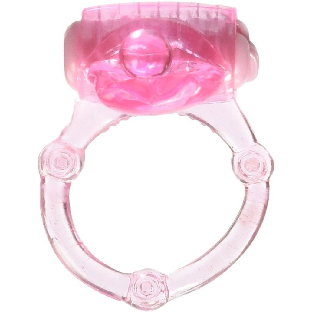 Pierced Tongue Vibrating Silicone Cock Ring Waterproof Magenta(D0102H7HFHA.)