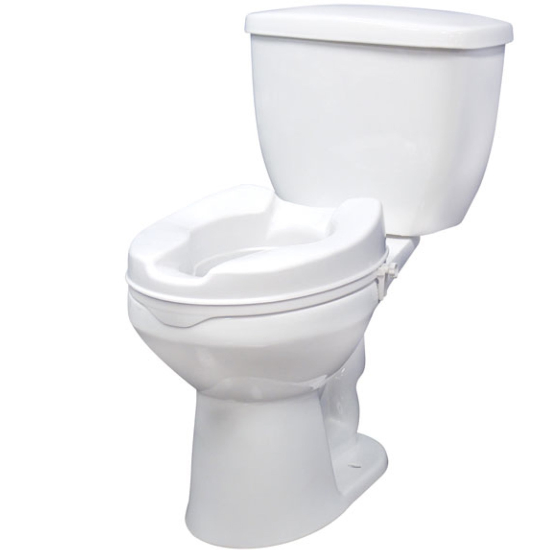 Drive Medical Raised Toilet Seat with Lock, White, 4"