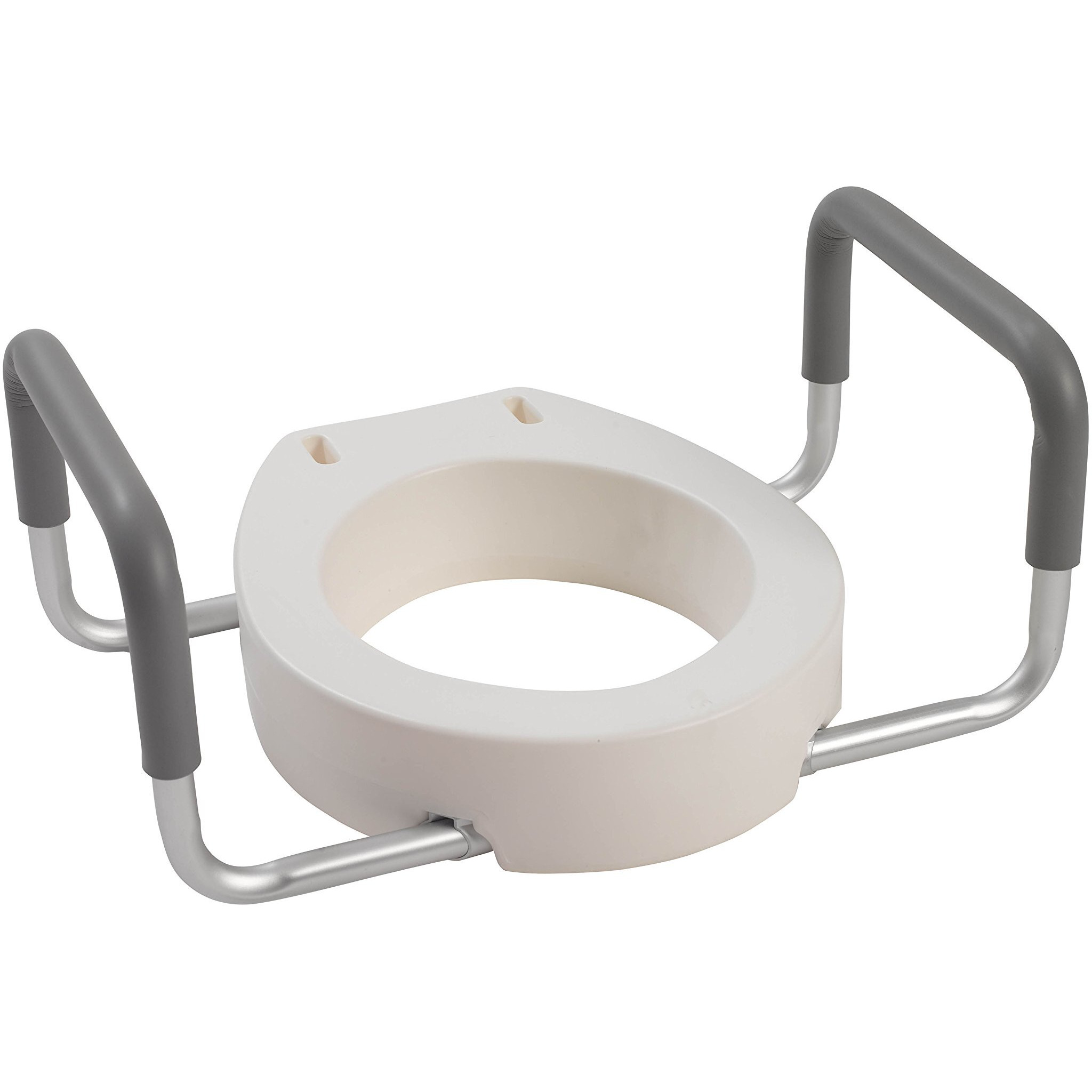 Drive Medical Premium Seat Riser with Removable Arms for Standard Toilets, White
