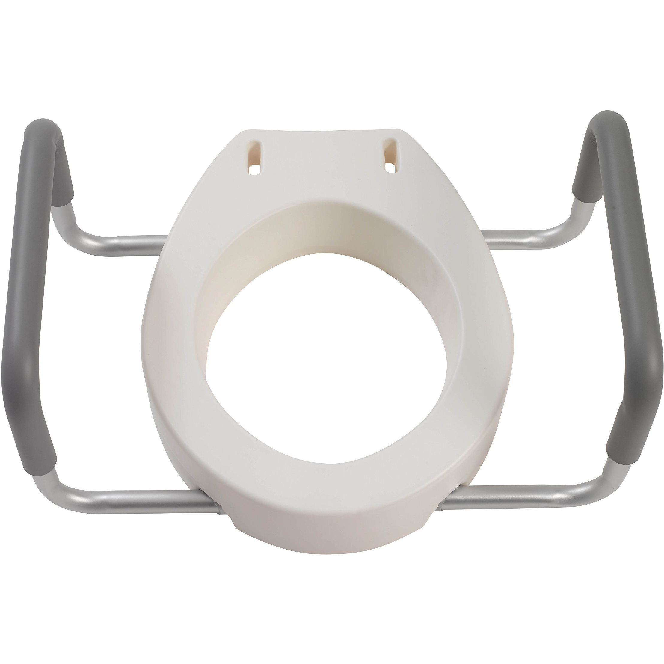 Drive Medical Premium Seat Riser with Removable Arms for Standard Toilets, White