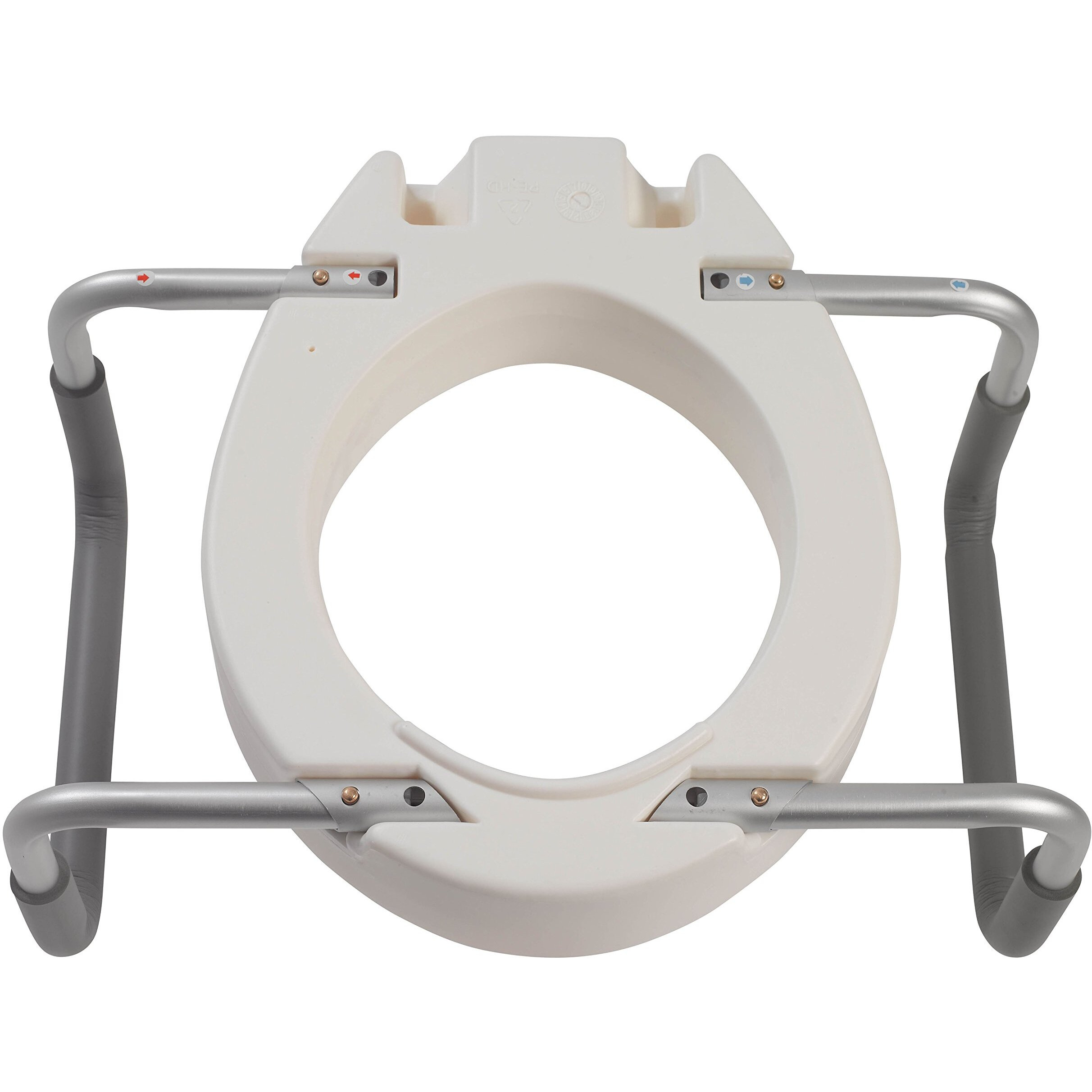 Drive Medical Premium Seat Riser with Removable Arms for Standard Toilets, White