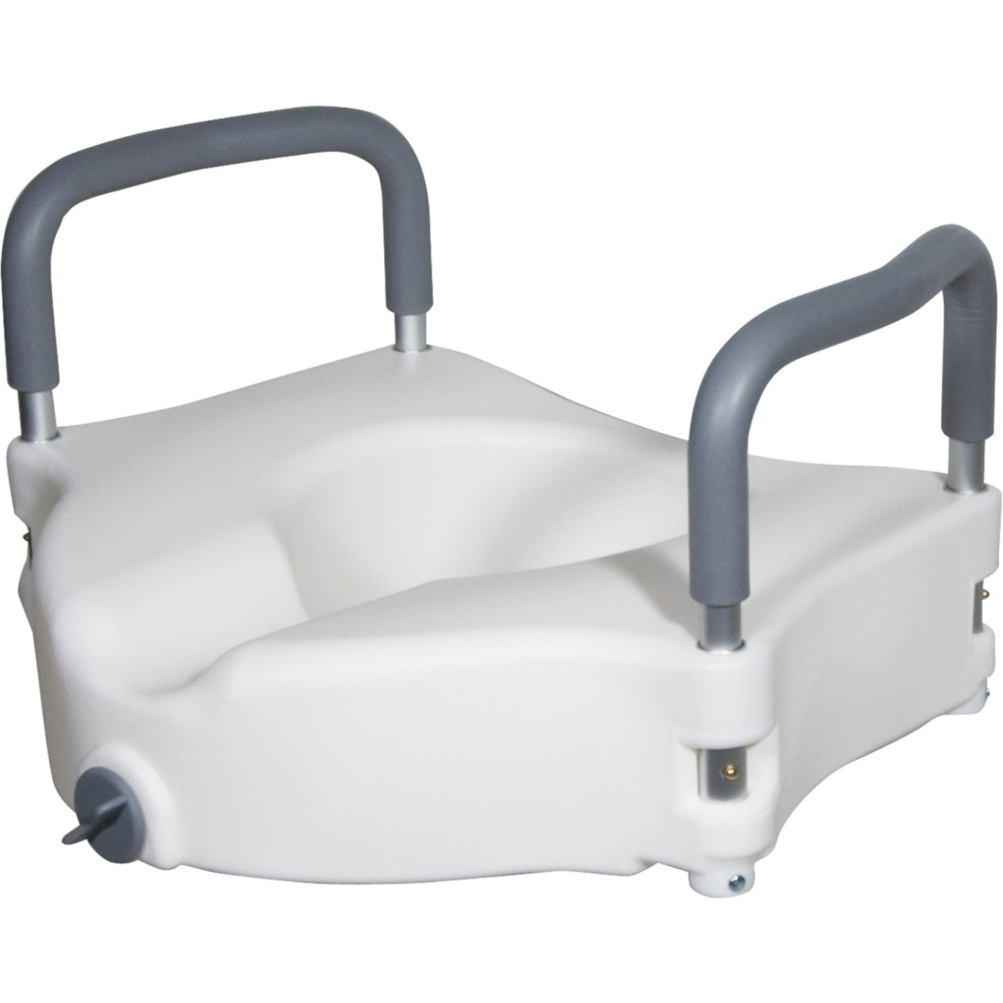 Elevated Raised Toilet Seat with Removable Padded Arms, Standard Seat