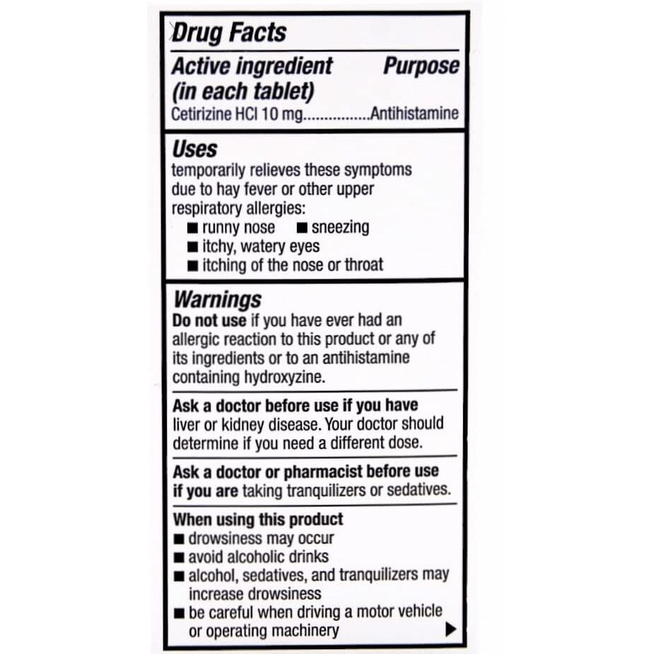 Perrigo Cetirizine Hydrochloride Tablets 10mg, 300-Count