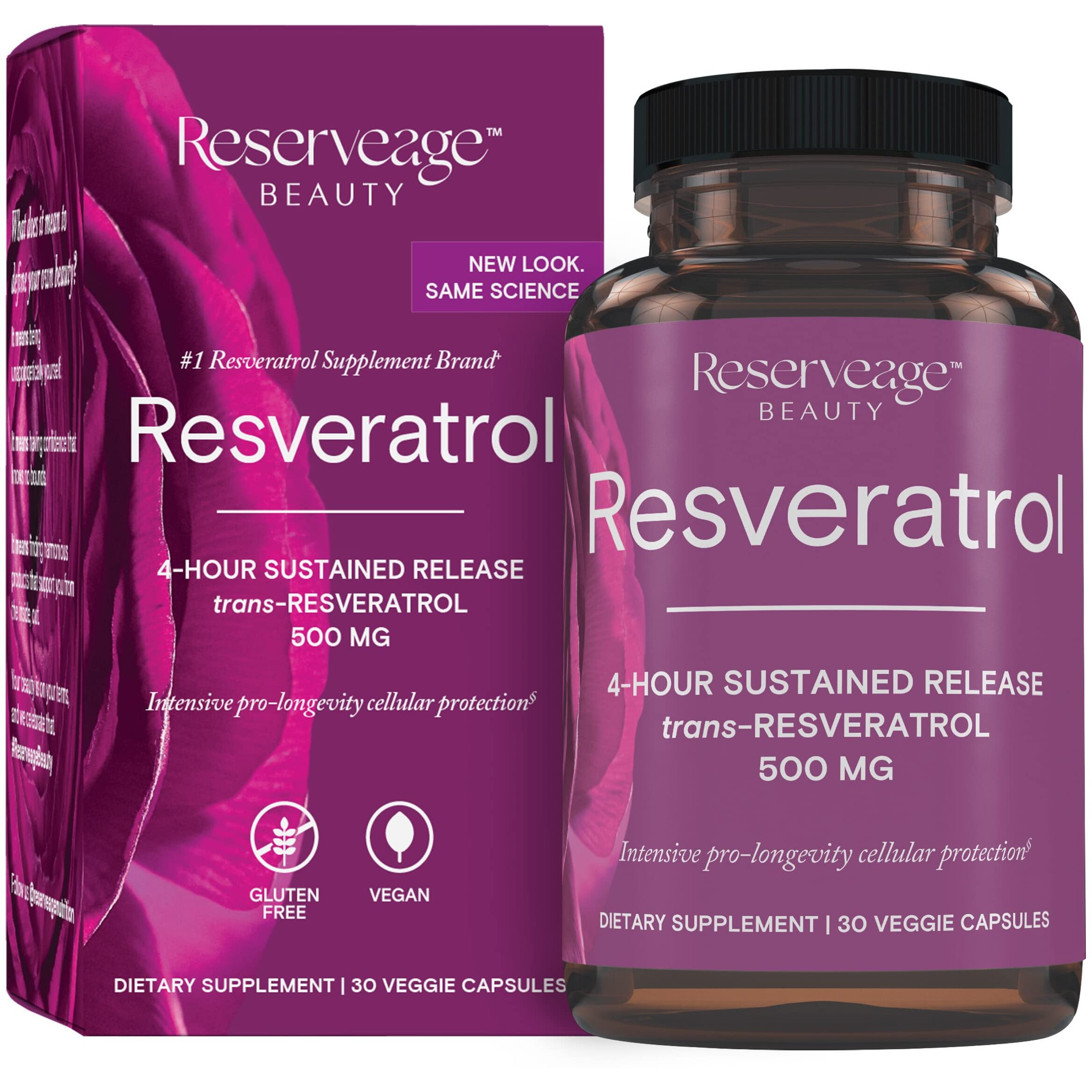 Reserveage Nutrition - Supplement Resveratrol 500 Milligrams - 1 Each-30 Vegetarian Capsules