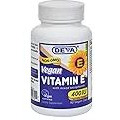 DEVA Vegan Vitamins Vitamin E High Potency 400IU with Mixed Tocopherols, from Non-GMO Sunflowers, 90 Capsules