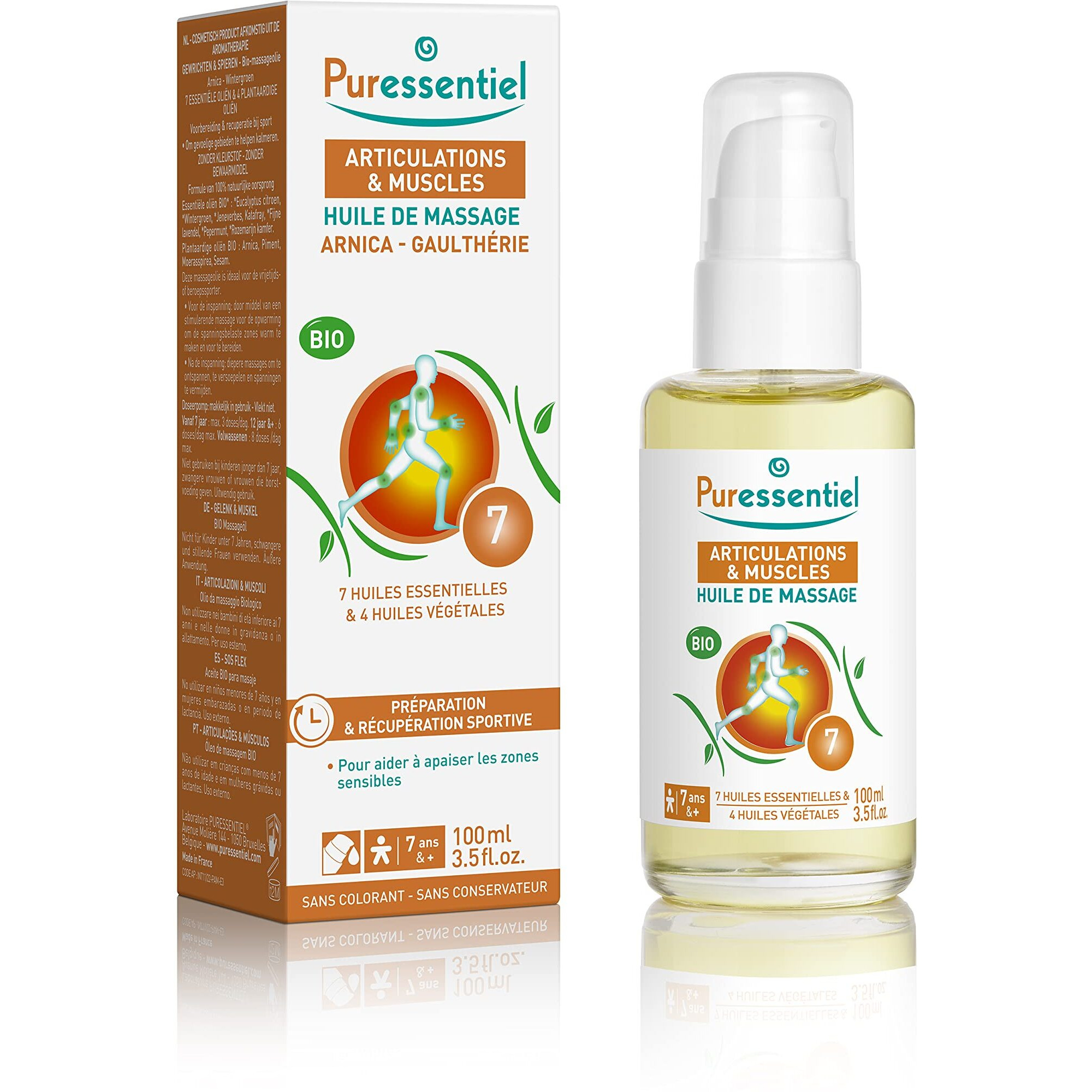 Muscle Relaxing Organic Massage Oil - Arnica and Wintergreen by Puressentiel for Unisex - 3.5 oz Oil