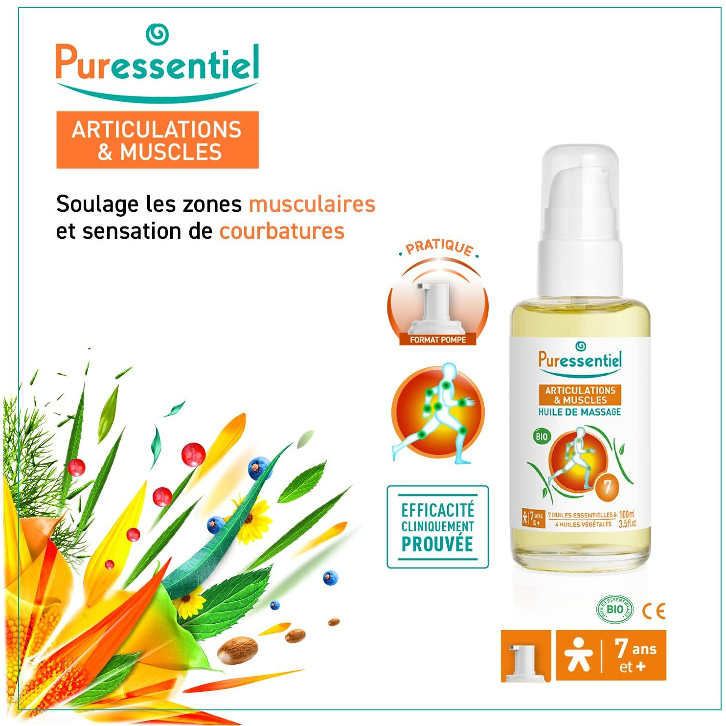 Muscle Relaxing Organic Massage Oil - Arnica and Wintergreen by Puressentiel for Unisex - 3.5 oz Oil