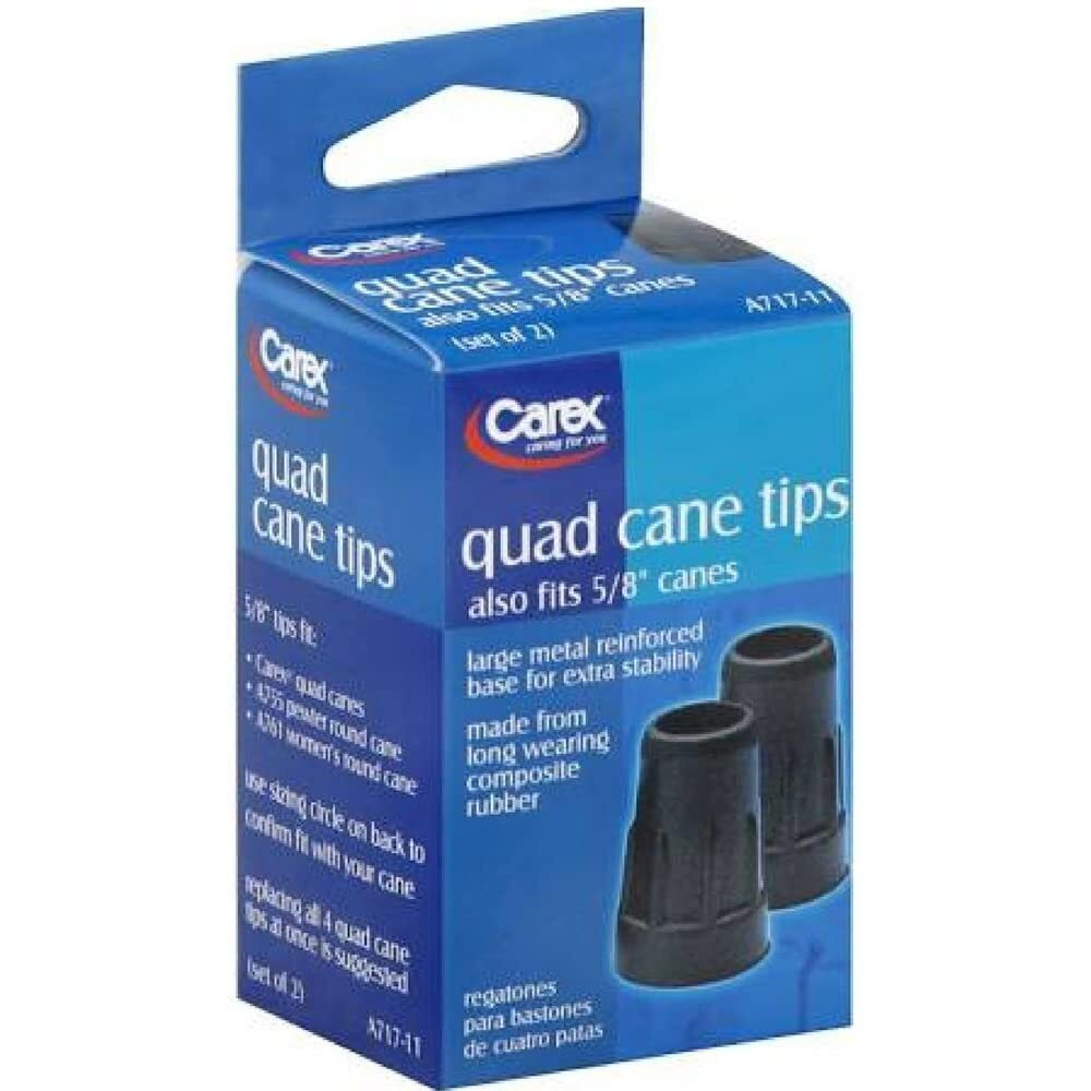 Carex Health Brands Fga71700 5/8" Black Cane Tips 2 Count