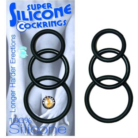 Super Silicone Cockrings - Black(D0102H7H3JG.)