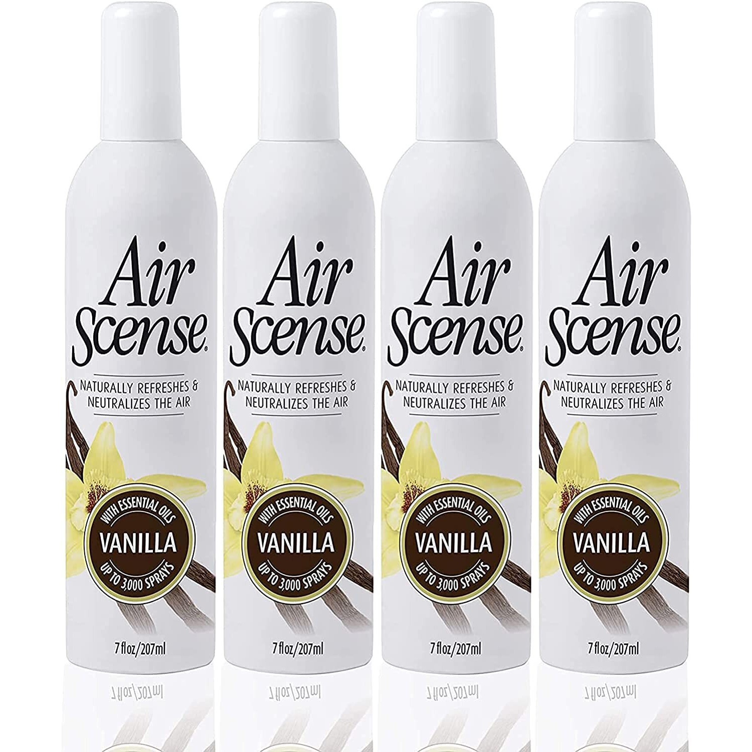 Citra Solv Air Scense Essential Oil Air Freshener - Vanilla Scent - Non-Aerosol - 7 Ounce | Refreshing, Long-Lasting Scent | Eco-Friendly | Exceptional Value (4-Pack)