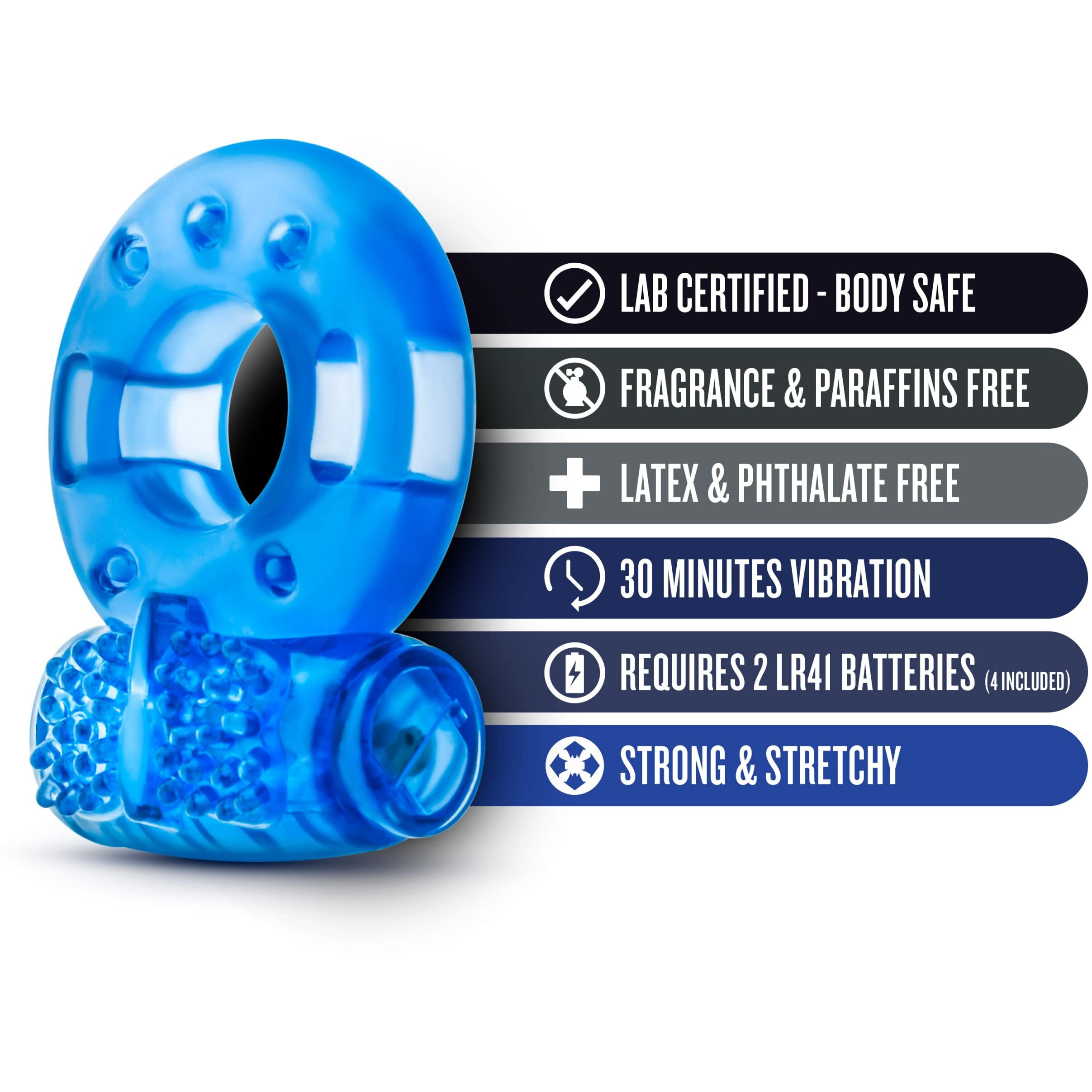 Stay Hard Vibrating Cock Rings 2 Pack Blue(D0102H5QH5A.)