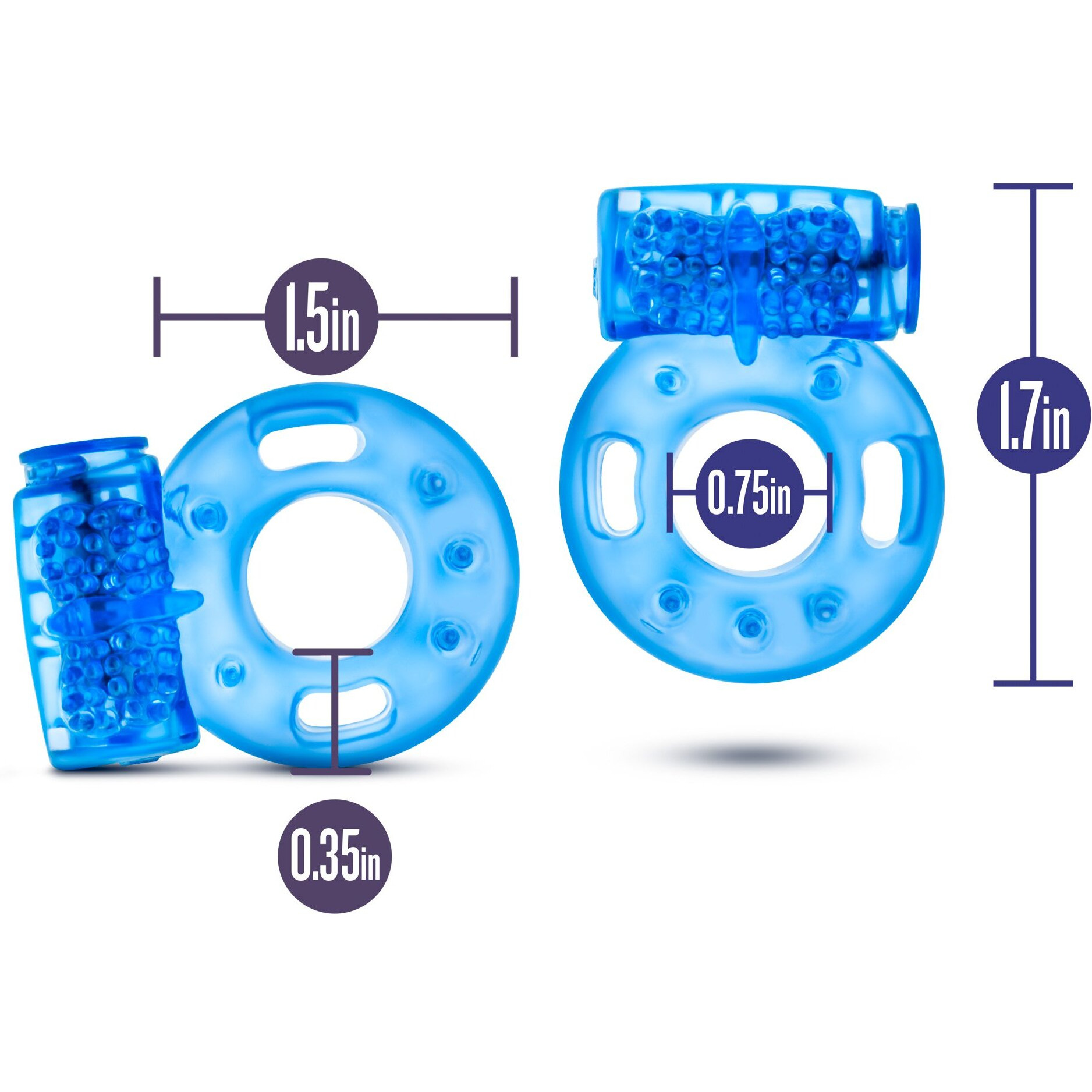 Stay Hard Vibrating Cock Rings 2 Pack Blue(D0102H5QH5A.)