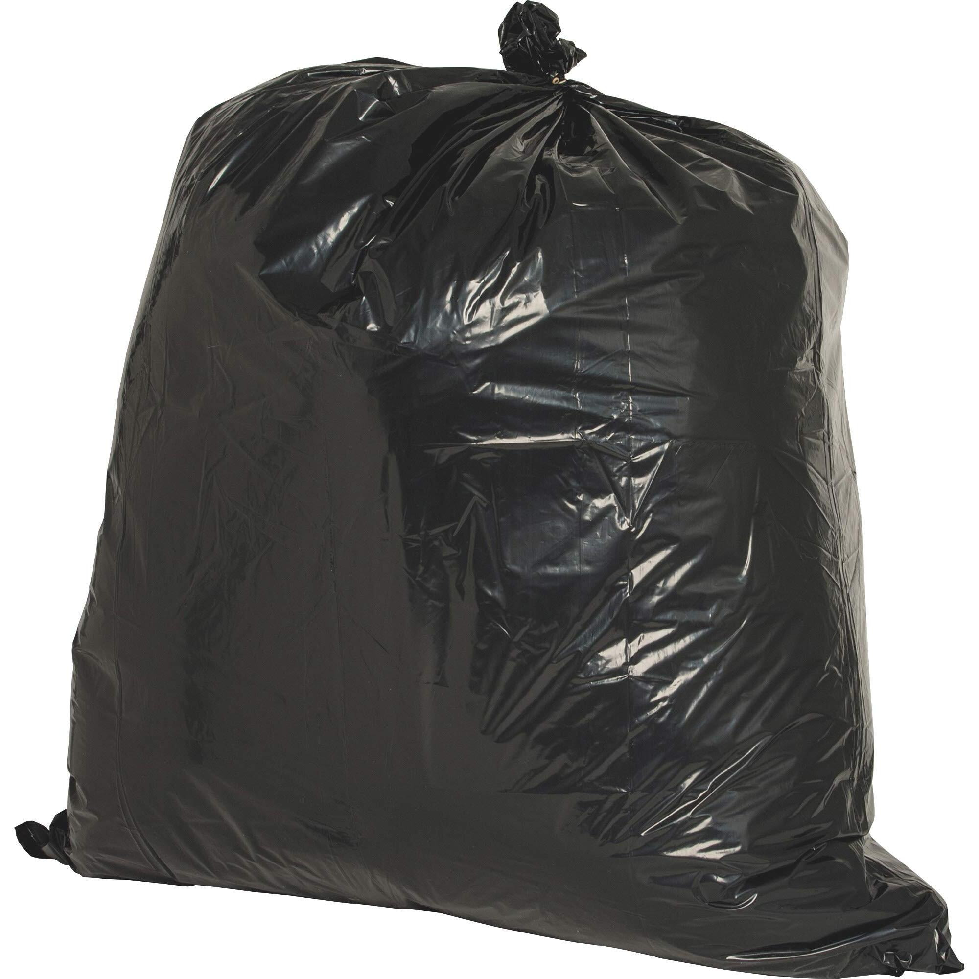Nature Saver Black Low-density Recycled Can Liners - Medium Size - 33 gal Capacity - 1.65 mil (42 Micron) Thickness - Low Density - Black - Plastic - 100/Box - Cleaning Supplies