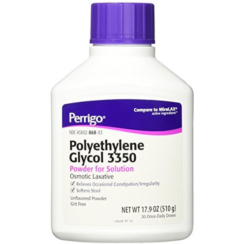 Perrigo Polyethylene Glycol 3350 17.9 Oz (510gm) Powder (Compare to Miralax)