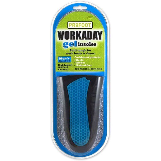 PROFOOT Workaday Gel Insoles, Men's 8-13, 1 Pair (Pack of 2)