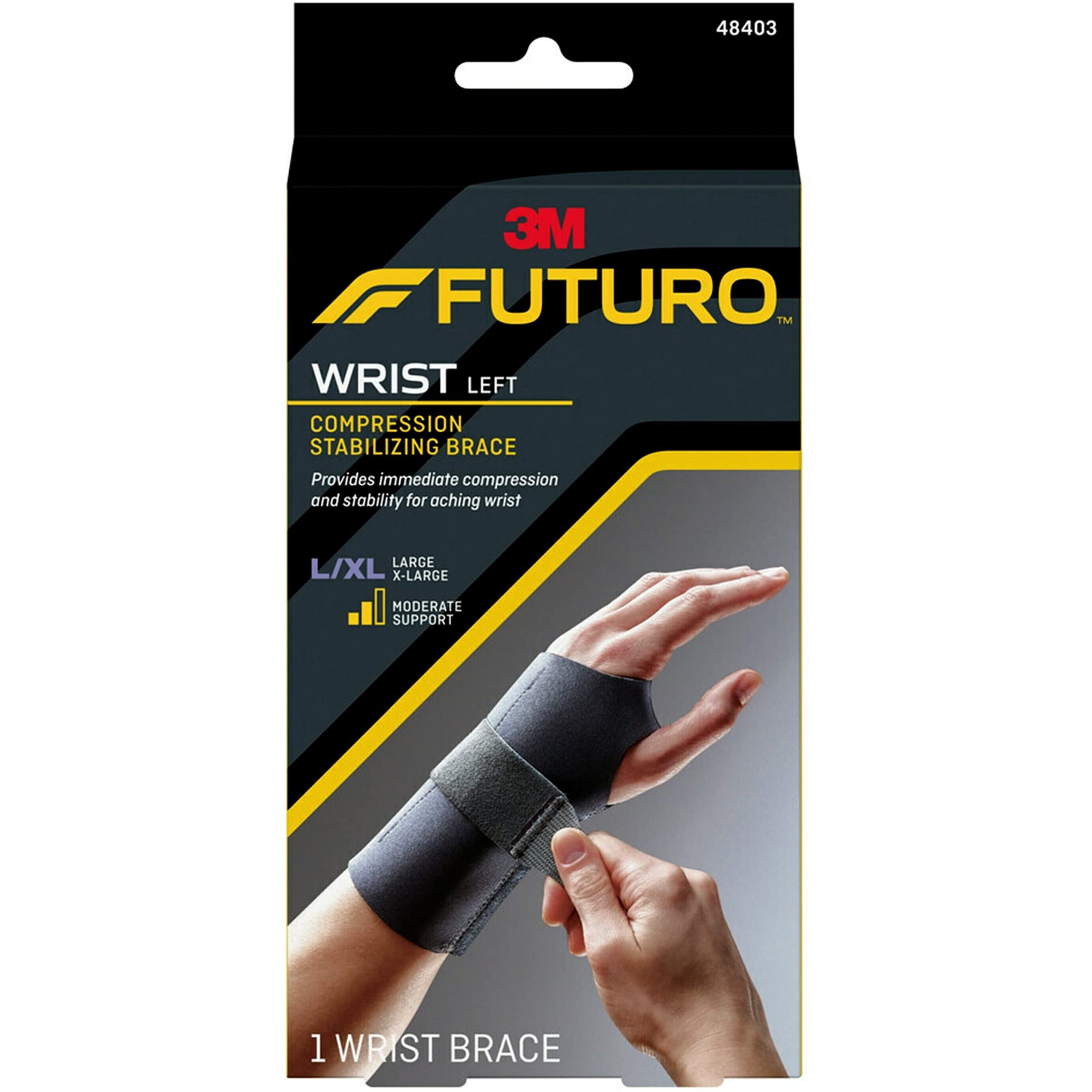 FUTURO Compression Stabilizing Wrist Brace, Left Hand, L/XL