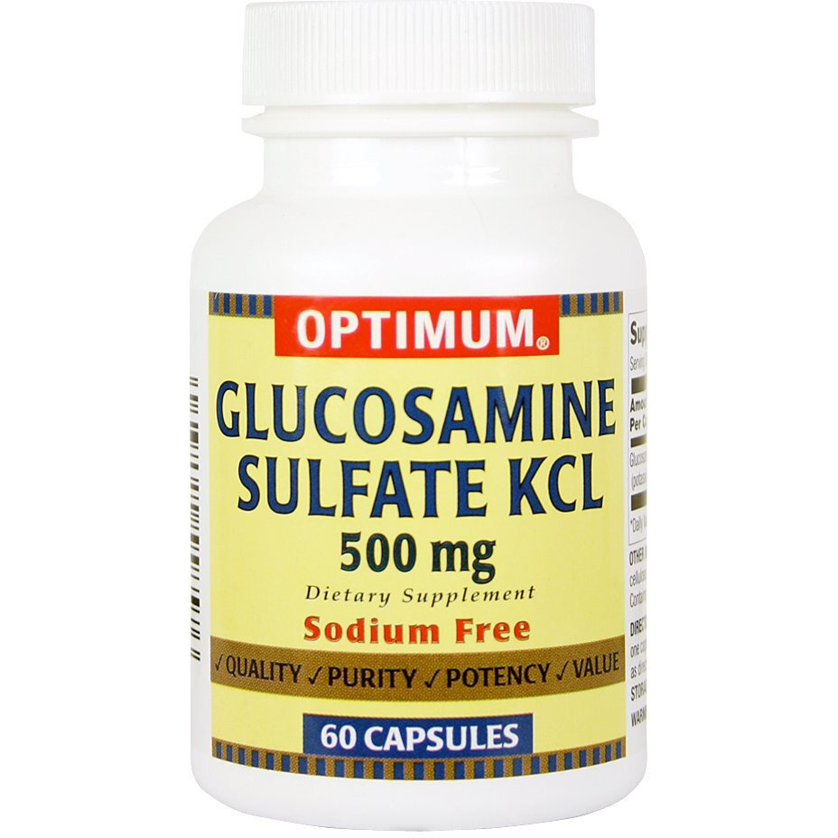 Optimum Glucosamine Sulfate KCL Capsules, 500 Mg, 60 Count