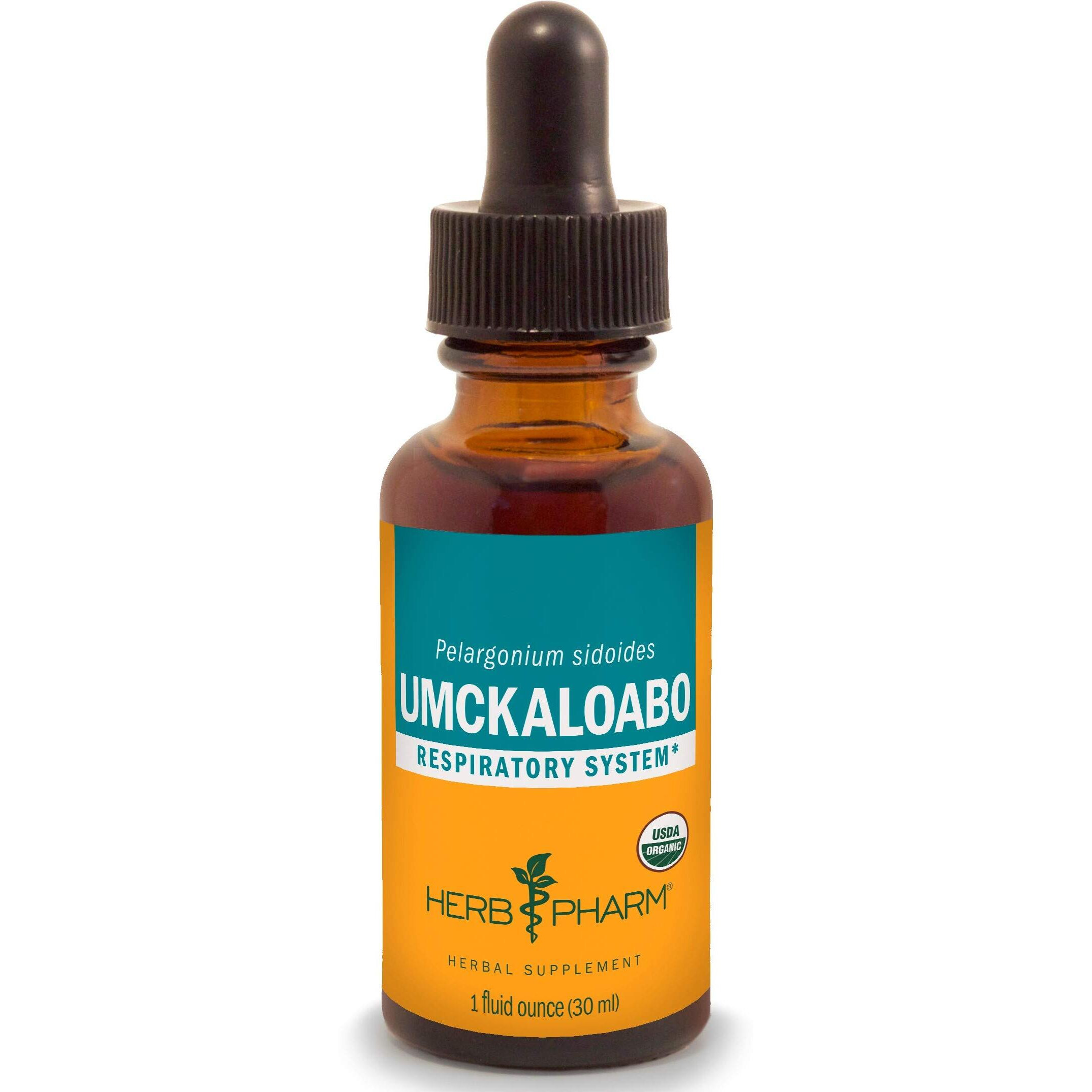 Herb Pharm Certified Organic Umckaloabo Liquid Extract for Respiratory System Support, 1 Fl Oz