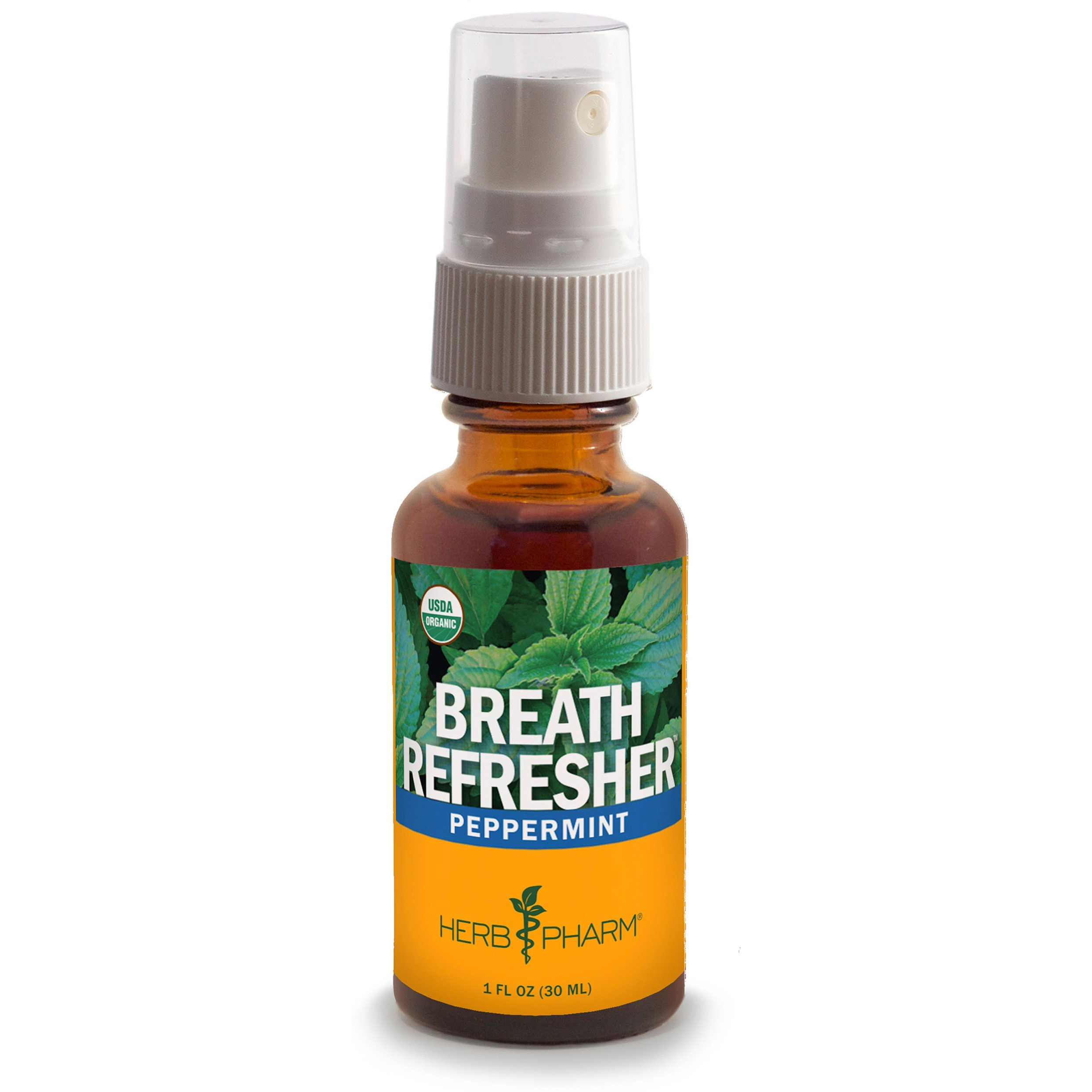 Herb Pharm Breath Refresher Certified Organic Herbal Fresh Breath Spray with Peppermint Essential Oil, 1 Fl Oz (Pack of 1)