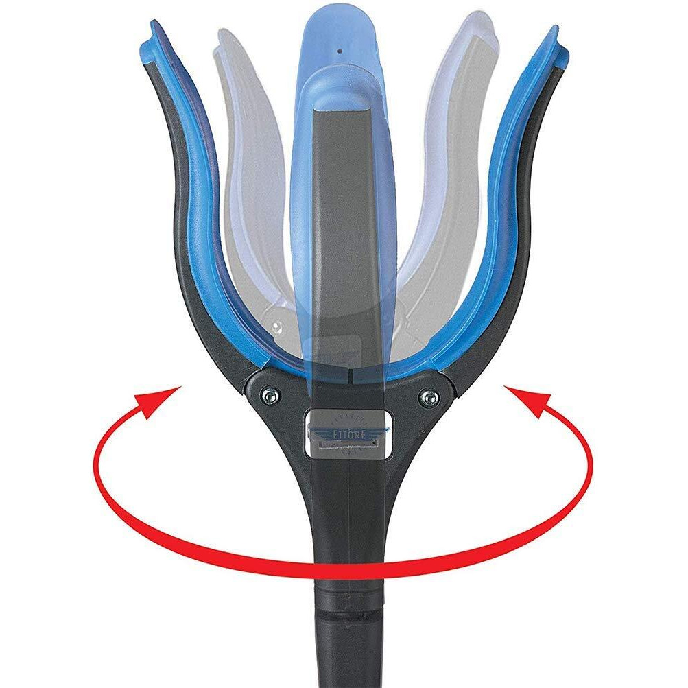 Ettore Grip 'n Grab Multipurpose Pickup Tool - 50" Length - Blue, Black - Rubber, Aluminum, Plastic - Rust Proof, Comfortable Grip, Lightweight - 1 Each