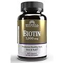 Windmill Natural Vitamins Biotin 5000 mcg, Supports Healthy Hair, Skin & Nails, Metabolism Booster, 60 Count, 60 Servings