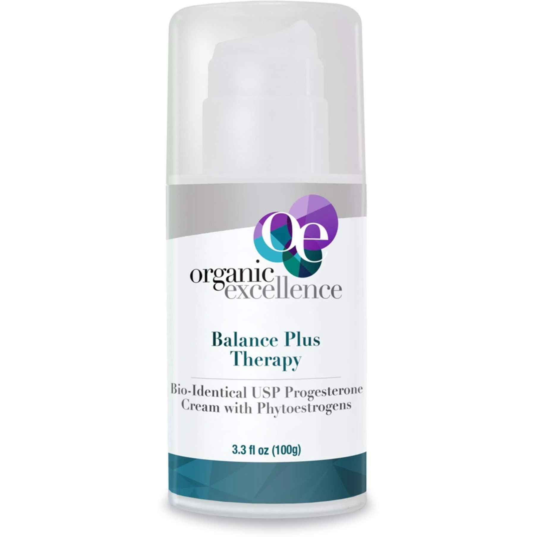 Organic Excellence Balance Plus Therapy Bio-Identical Progesterone Cream with Phytoestrogens - 3 oz