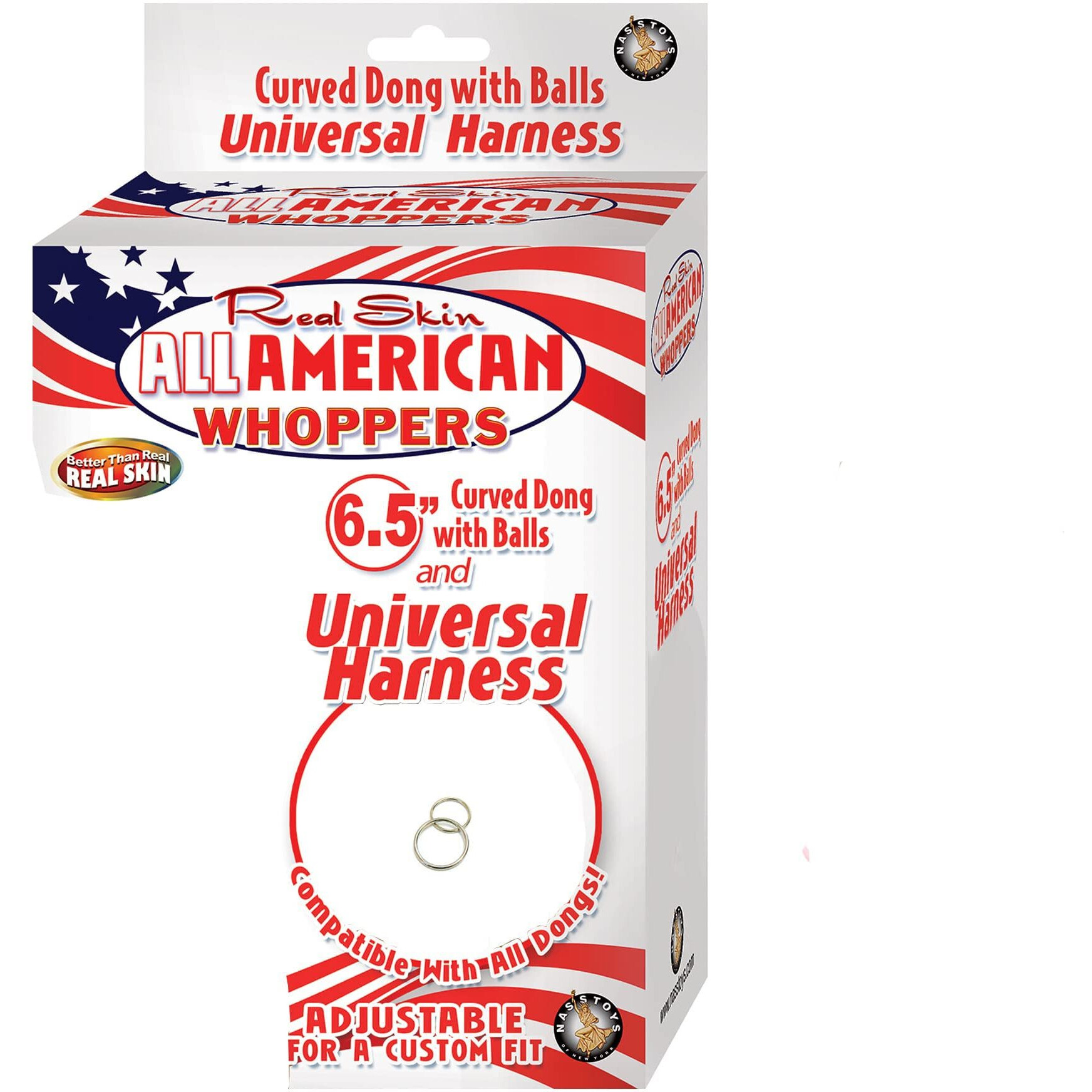 ALL AMERICAN 6 1/2IN DONG W/ HARNESS FLESH
