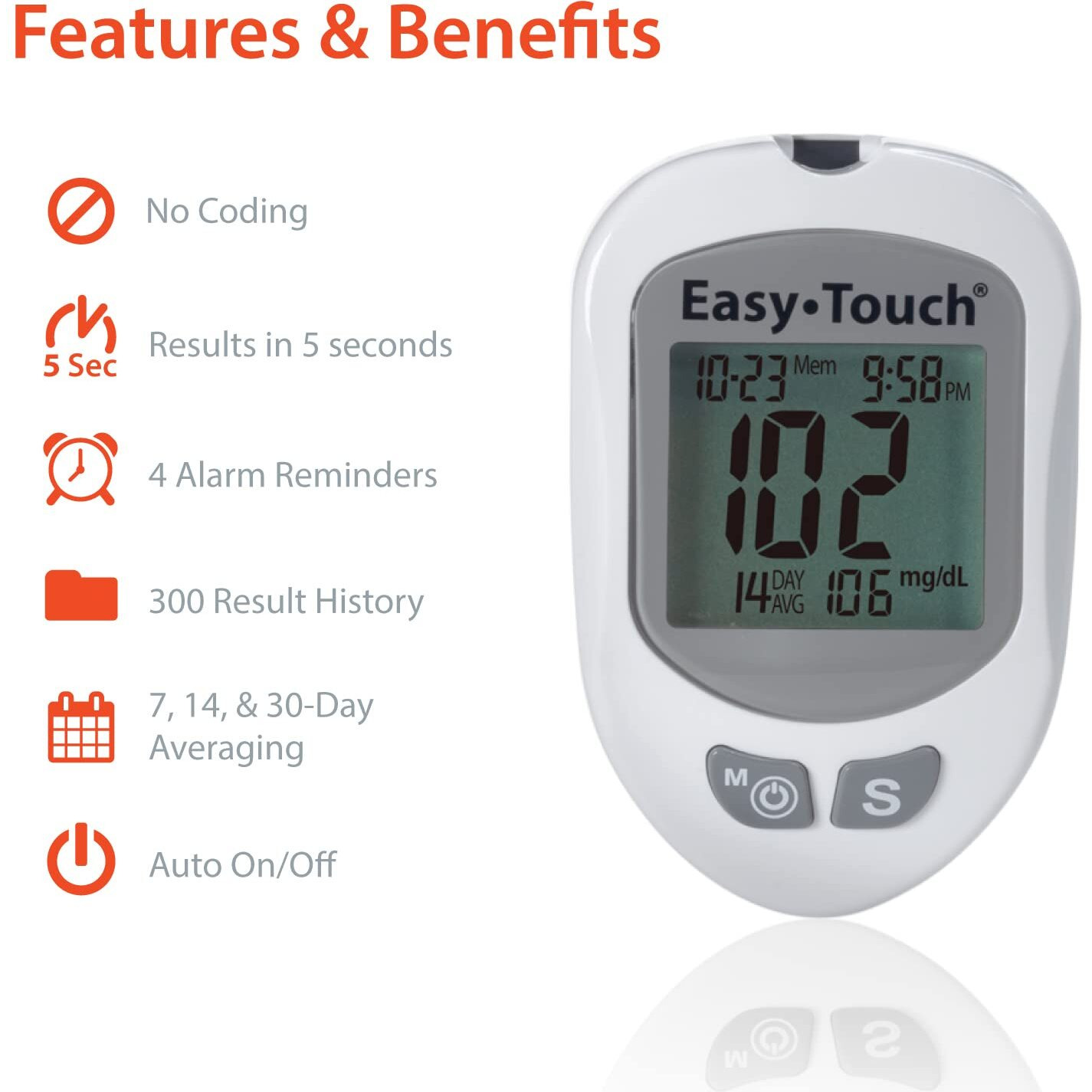 EasyTouch Glucose Monitoring System with 1 Meter, 10 Twist Lancets, 1 Lancing Device
